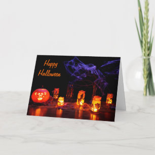 Hefboom-o-lantaarn en van Halloween van Kaarsen Kaart