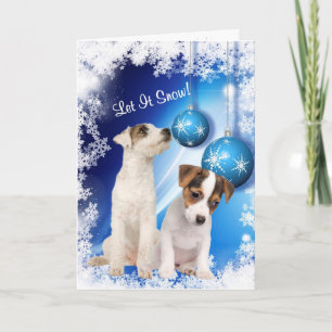 Hefboom Russell Puppy Let It Snow - pas het aan! Feestdagen Kaart