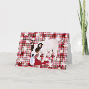 Hefboom Russell Terrier Christmas Snowflakes Card Feestdagen Kaart