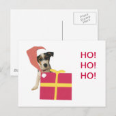 Hefboom Russell Terrier Santa Hat Feestdagenkaart (Voorkant / Achterkant)