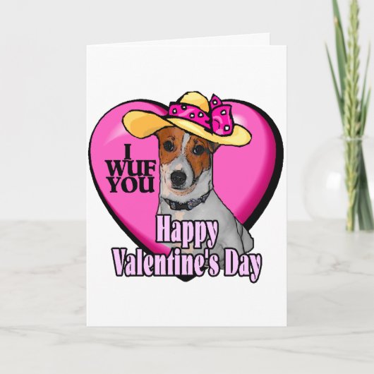 Hefboom Russell Terrier Valentines Feestdagen Kaart (Voorkant)
