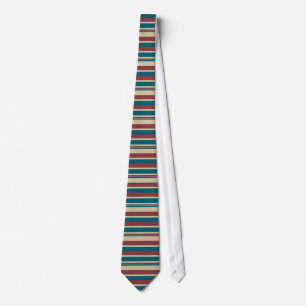 Heffalfels Red Blue Beige Deckstoel Stripe Necktie Stropdas
