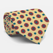 Heffalumbo Polkas rouge bleu sur cravate beige (Roulé)