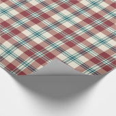 Heffalump Navy Rood Beige Plaid Wrapping Papier (Hoek)