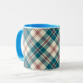 Heffalump Navy Rouge Beige Plaid Ringer Coffee Mug (Devant gauche)