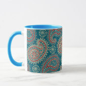 Heffalump Red Blue beige Paisley Ringer Coffee Mok (Links)