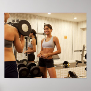 Hefgewichten in de gym poster