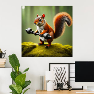 Hefgewichten van eekhoorns poster