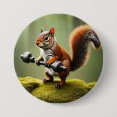 Hefgewichten van eekhoorns ronde button 7,6 cm (Voorkant)