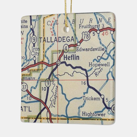 Heflin AL  Map Keramisch Ornament (Links)