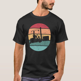Heftruck operator Retro Sun gecertificeerde Heftru T-shirt
