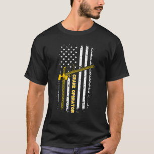 Heftruckchauffeur Amerikaanse Vlag Kraanmachinist T-shirt