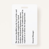 Heftruckwerknemersbadge Badge (Achterkant)