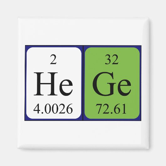 Hege periodieke table name magnet magneet (Voorkant)