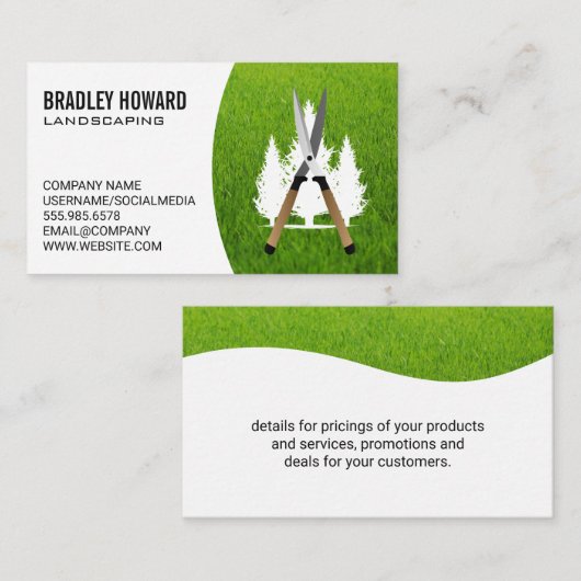 Heggeschaar | Tuingereedschap | Bomen Visitekaartje (Voorkant / Achterkant)