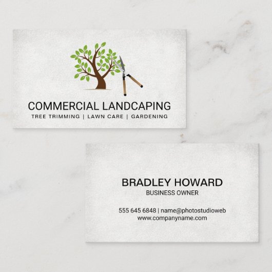 Heggeschaar | Zakelijke kaart met boomlogo Visitekaartje (Voorkant / Achterkant)