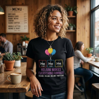 HeHeHe Helium Periodiek Systeem Verjaardagsfeest T-shirt