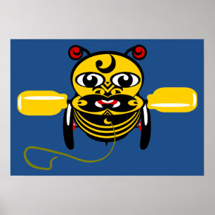 Hei Tiki Bee Speelgoed Maori Design Nieuw-Zeeland Poster