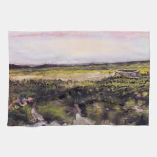 Heide met een kruiwagen door Vincent van Gogh Theedoek