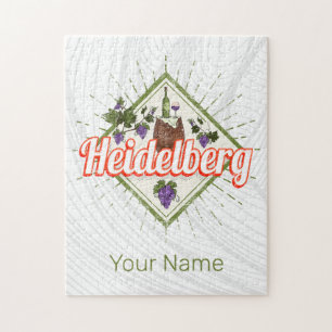Heidelberg am Neckar Germany Retro Wine  Legpuzzel