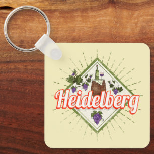 Heidelberg am Neckar Germany Retro Wine  Sleutelhanger