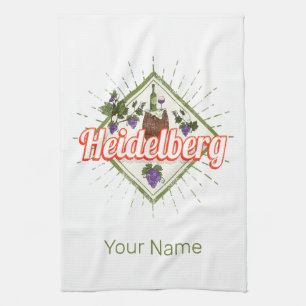Heidelberg am Neckar Germany Retro Wine  Theedoek
