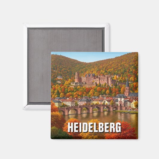 Heidelberg Castle Duitsland Herfstreis Magneet (Voorkant / Achterkant)