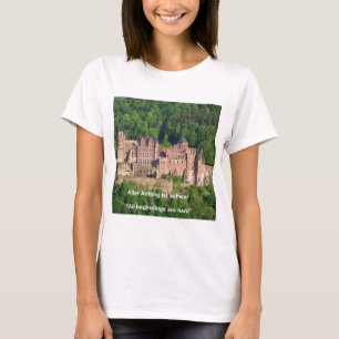 Heidelberg Castle in het Duits en Duits Gezegde T-shirt