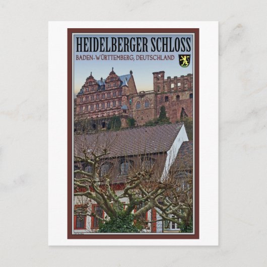 Heidelberg - Castle van onder Briefkaart (Voorkant)