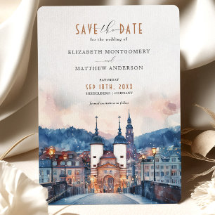 Heidelberg Duitsland Save the Date Wedding Kaart