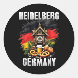Heidelberg Duitsland Souvenir Duitse vlag reizen Ronde Sticker