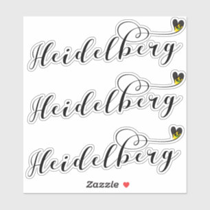Heidelberg Flag Heart, Duitsland Sticker