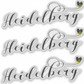 Heidelberg Flag Heart, Duitsland Sticker (Voorkant)