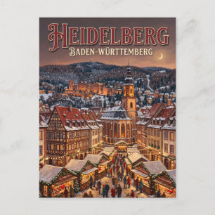 Heidelberg Kerstmarkt Duitsland Briefkaart