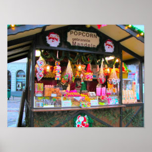 Heidelberg kerstmarkt, snoep en popcorn poster