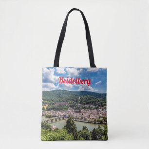 Heidelberg Neckar Panorama Duitsland Draagtas