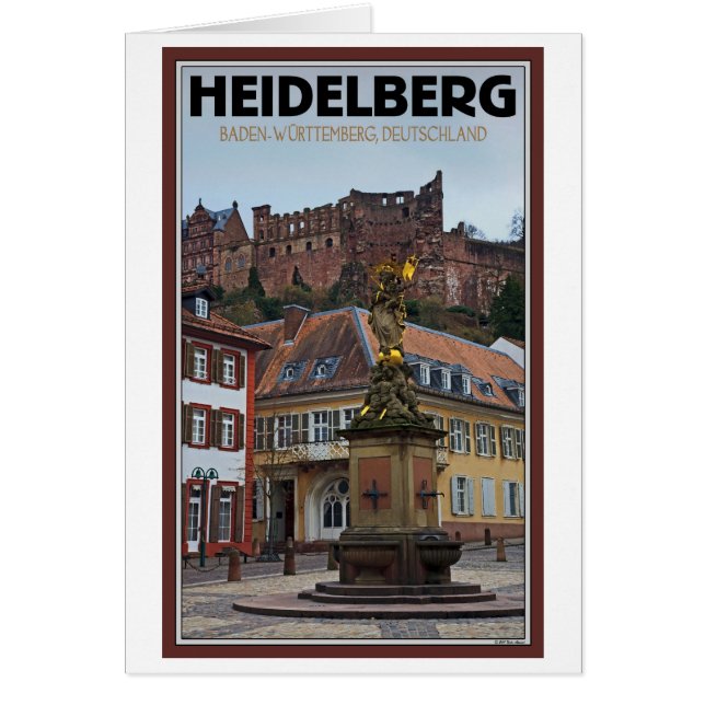 Heidelberg - statue et château (Devant)