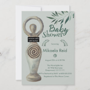 heidense moedergodin met bladeren Baby shower Kaart