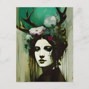 heidense vrouw schilderij briefkaart