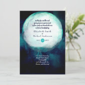 Heidense Wicca Teal Maan Gotische Handfasting Uitn Kaart (Staand voorkant)