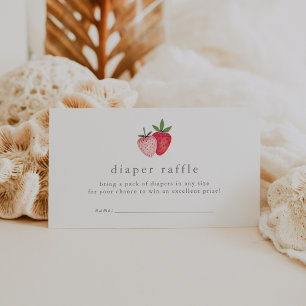 HEIDI Aardbei Meisje Baby shower Luier Raffle Informatiekaartje