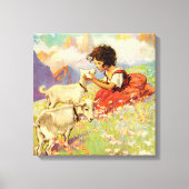 "Heidi and her Goats" van Jessie Willcox Smith Canvas Afdruk (Voorkant)