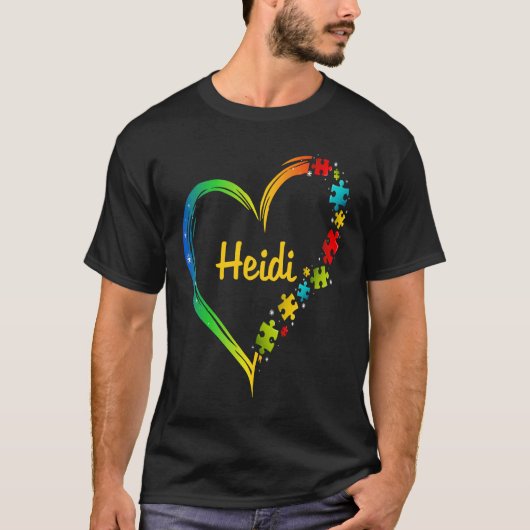 Heidi autism awareness heart puzzle idea 2020 t-shirt (Voorkant)