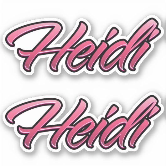 Heidi autocollant rose délavé Stickerset (Devant)