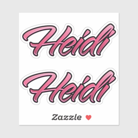 Heidi autocollant rose délavé Stickerset (Feuille)