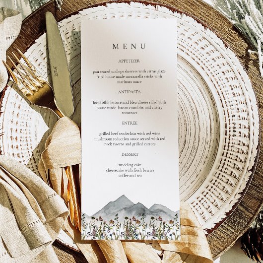 HEIDI Boho Fleur sauvage Mountain Dinner Cartes de