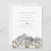 HEIDI Boho Mountain Wildflower Foto Save the Date Kaart (Voorkant)