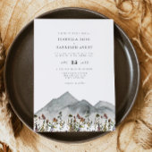 HEIDI Boho Waterverf Mountain Wildflower Wedding Kaart