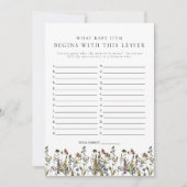 HEIDI Boho Wildflower ABC Baby shower Kaart (Voorkant)