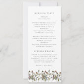 HEIDI Boho Wildflower Lang Trouwprogramma Kaart (Achterkant)